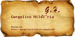 Gergelics Hilária névjegykártya
